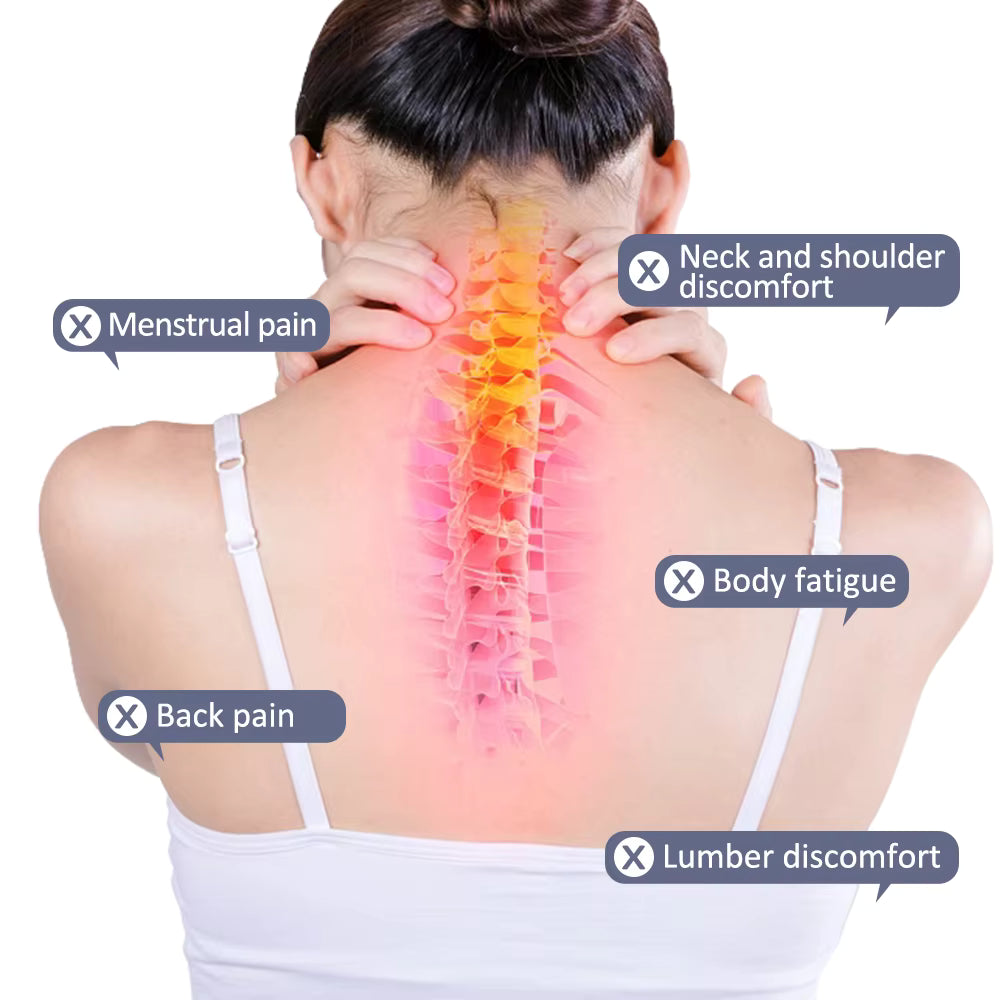 Woman with highlighted back pain areas