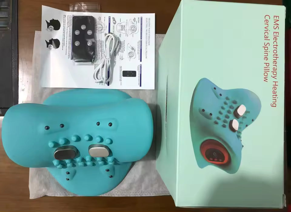 Turquoise cervical spine pillow