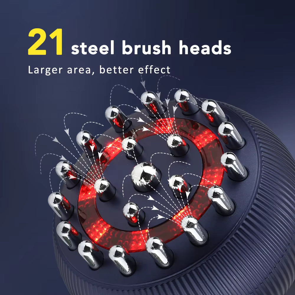 Circular device with 21 steel brush heads
