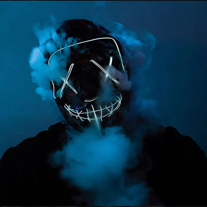Wireless Neon LED Purge Mask Glow in The Dark Cosplay Horror Mask Halloween Masquerade Party Masks Glowing Funny Dress Up - Radiant Revive