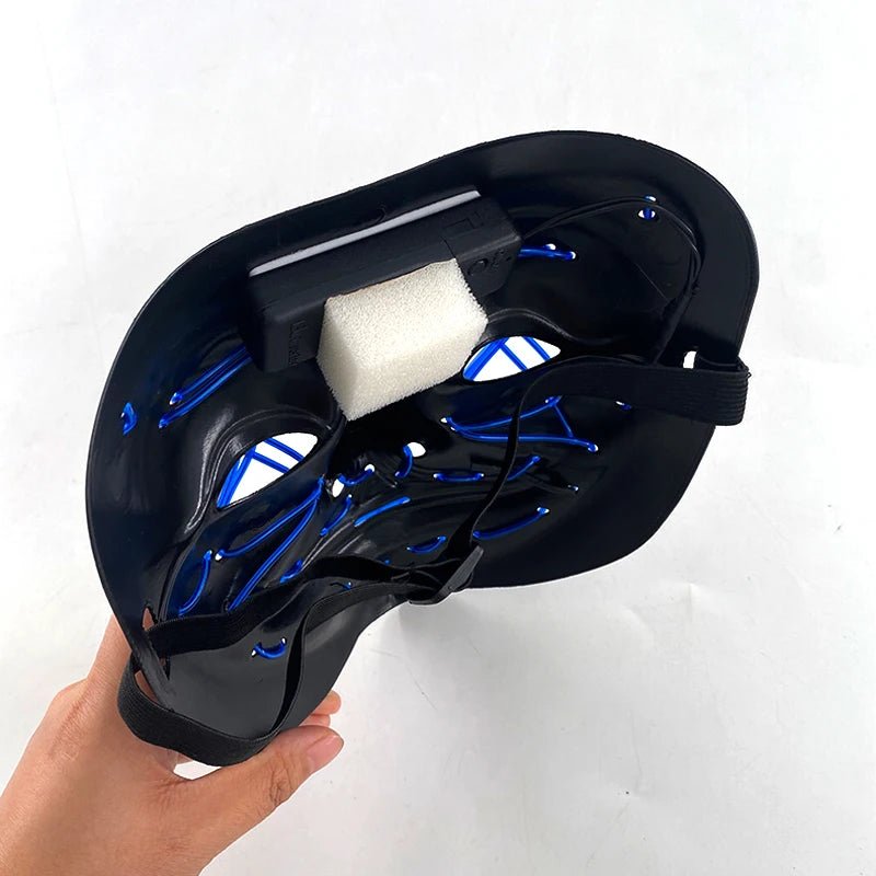 Wireless Neon LED Purge Mask Glow in The Dark Cosplay Horror Mask Halloween Masquerade Party Masks Glowing Funny Dress Up - Radiant Revive
