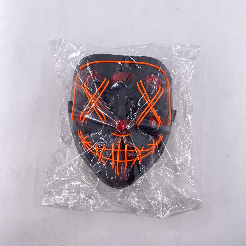 Wireless Neon LED Purge Mask Glow in The Dark Cosplay Horror Mask Halloween Masquerade Party Masks Glowing Funny Dress Up - Radiant Revive